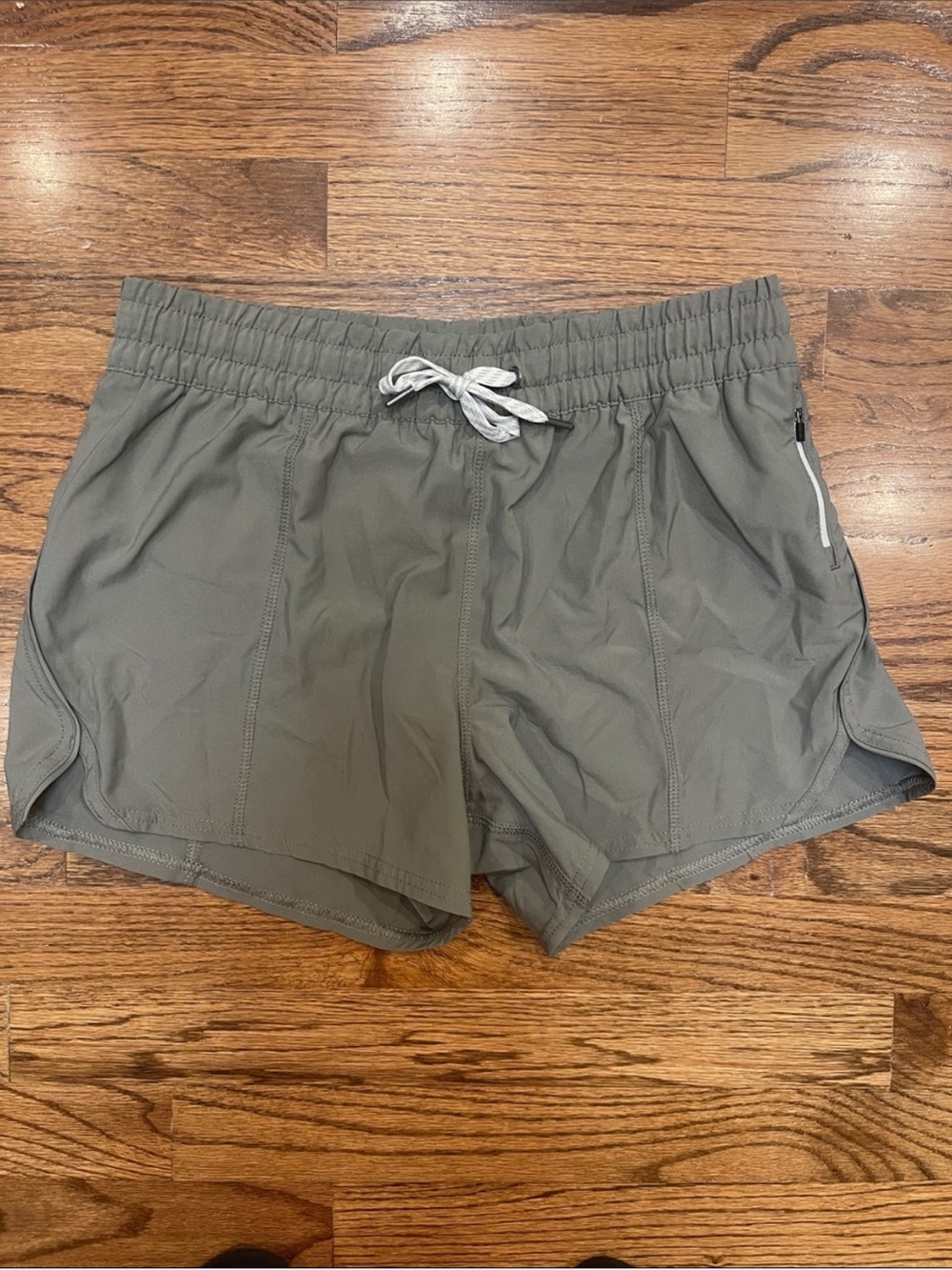 Vuori Olive-Grey Women's Athletic Drawstring Shorts